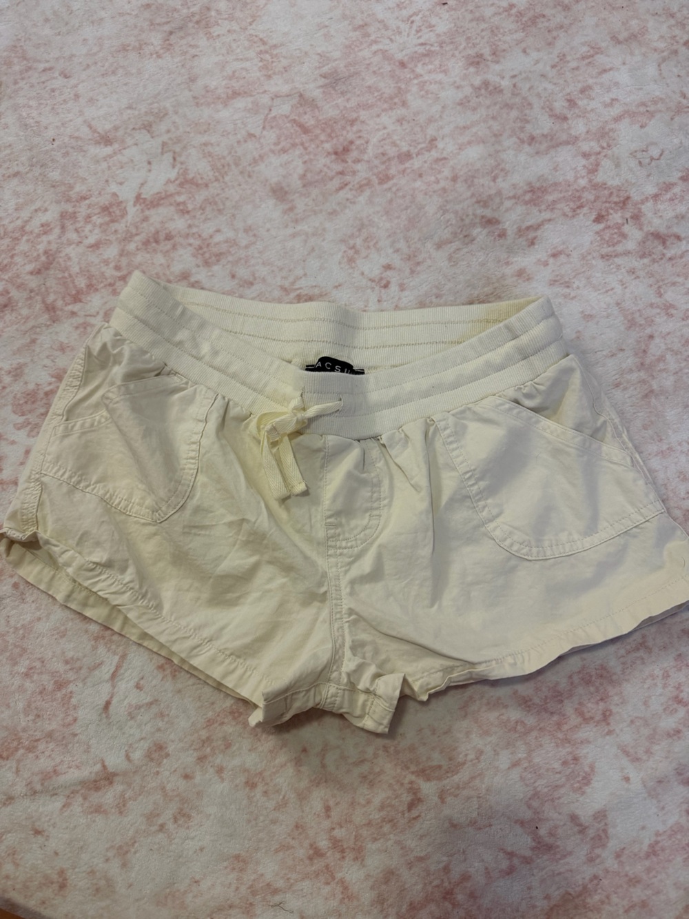 PacSun Women's Cream Drawstring Athletic Shorts